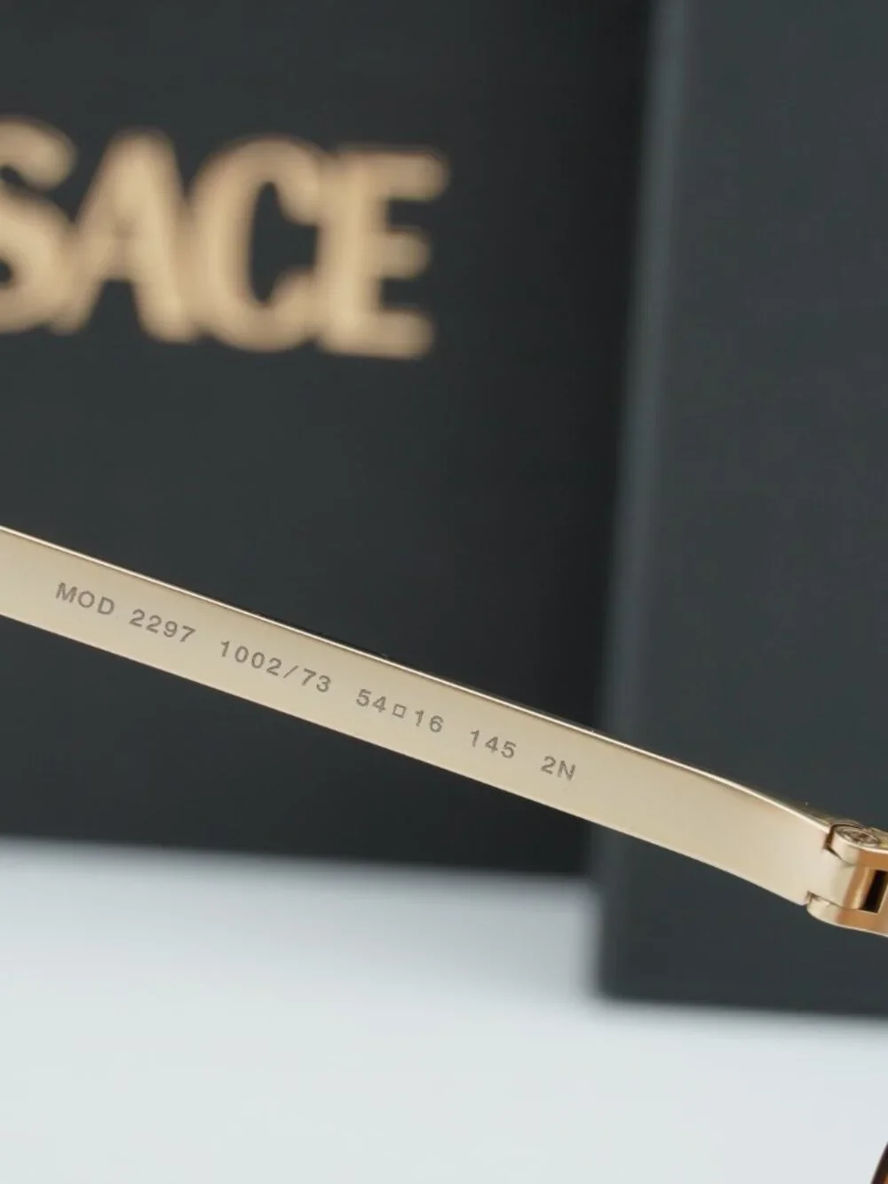 Versace VE2297 100273 Rectangle Sunglasses – Gold / Brown